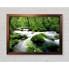 Union Rustic Green Forest Stream Print Framed Art