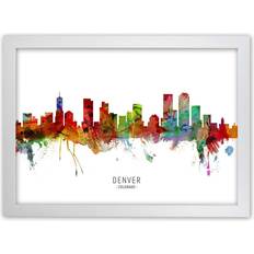 Ebern Designs Denver Colorado Skyline Tompsett Graphic Framed Art