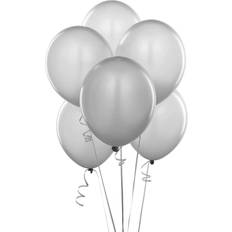 Latex Balloons Shatchi SILVER, 10 12Inch Plain Balloons Helium Latex Decorative Party Balloons