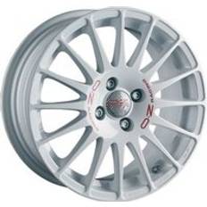 OZ Racing Superturismo WRC Alloy Wheels In White Red Lettering Set 4 14x6 Inch ET36 4x100 PCD, White