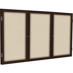 Brown Presentation Boards Ghent 3 Door Enclosed Fabric Bulletin