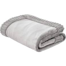 Catherine Lansfield Velvet And Faux Fur Soft Blankets Silver, Grey (200x150cm)