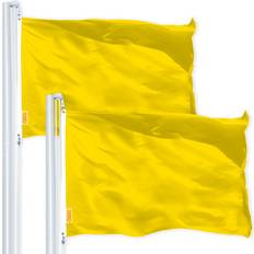 G128 2PK Solid Yellow Printed 150D Flag 36x24"