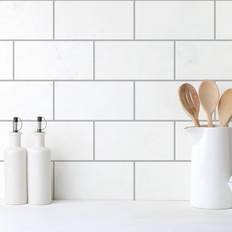 Wall tiles Alwayspon Wall Tiles Home Decor White Självhäftande film 9st