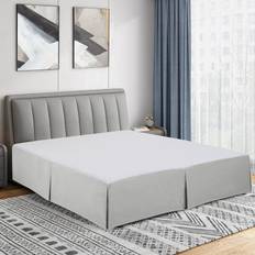 Grey Valance Sheets Swift Home Double Brushed Microfiber Pleated Bed Skirt Light Grey Valance Sheet Grey