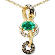 Brown - Gold Necklaces Le Vian Emerald Necklace 1/4 ct tw Diamonds 14K Honey Gold Diamond one