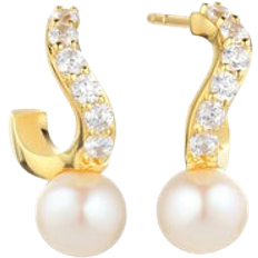 Sif Jakobs Ponza Creolo Piccolo Earrings - Gold/Transparent/Pearls