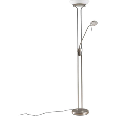 Lindby Yveta Nickel/White Floor Lamp 183cm