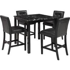 Merax Small Space Counter Height Black Dining Set 35x35" 5