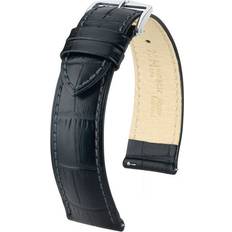 Hirsch Duke 22mm XL Svart/Silver 01028250-2-22