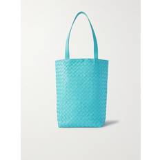 Small Intrecciato Leather Tote Bag Men Blue