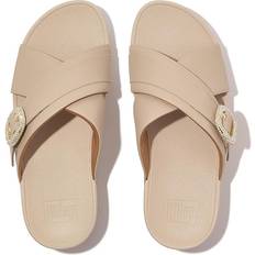 Natuurlijk - Vrouw Sandalen Fitflop Lulu Cross Slides Crystal Buckle - Beige