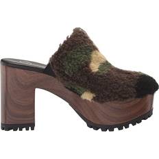 Faux Fur Heeled Sandals Jessica Simpson Tollia - Green Combo