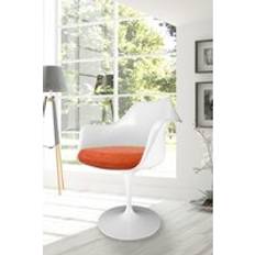 Orange Armchairs Fusion Living White Tulip Velveteen Armchair