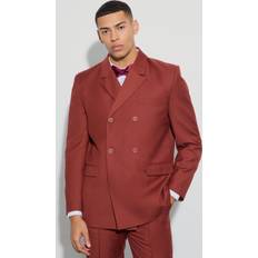 Man - Rood Blazers boohooMAN Double Breasted Blazer - Burgundy