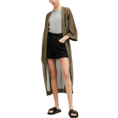 Mesh Cardigans AllSaints Misha Mesh Longline Kimono Cardigan - Khaki Green