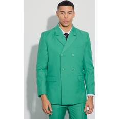 Green - Men Blazers boohooMAN Mens Double Breasted Blazer Green