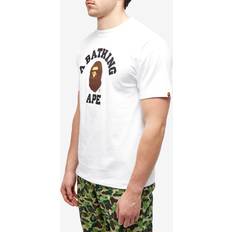 Bape Tops Bape Bathing Ape Men's College T-Shirt White