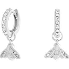 Olivia Burton Glitter Bee Earrings - Silver/Transparent