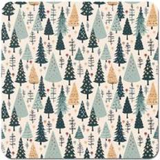 Green Coasters Warren Reed Boho Inspired Christmas Tree Pattern Coaster