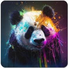 Blue Coasters Warren Reed Panda Face Splashart Colourful Coaster