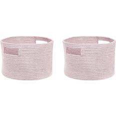 Beliani Boxes & Baskets Beliani of 2 Cotton Pink CHINIOT Basket