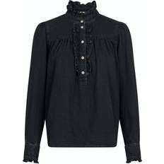 Bomull - L Bluser Neo Noir Justine Denim Shirt - Black