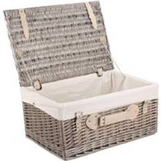 Cotton Baskets RED HAMPER Wicker 51cm Antique Wash Picnic Basket
