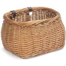 Brown Baskets RED HAMPER Wicker Heritage Pot Bellied Bicycle Basket