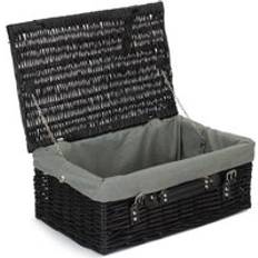 RED HAMPER Empty Black Willow Picnic Basket