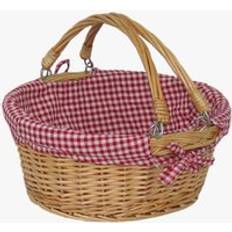 Red Baskets RED HAMPER Cotton Lined Swing Handle Shopping Basket