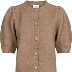 Korta ärmar Koftor Neo Noir Trudy Knit Cardigan - Dusty Brown