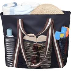 Beach Bags Shein Waterproof Beach Bag with Zipper 8 Pockets Sandproof Beach Tote Bag for Women Carry on Tote Bag for Swim Cruise