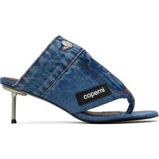 Denim Heeled Sandals Coperni Blue Denim Thong Heeled Sandals WASBLU Washed Blue FR