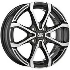 Car Rims MSW X4 Alloy Wheels in Black Full Polished Set of 4 16x7 Inch ET37 4x108 PCD, Black/silver