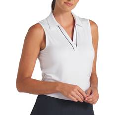 Puma Women Polo Shirts Puma Women's CLOUDSPUN Piped Sleeveless Golf Polo, Medium, White Glow