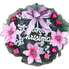 Pink Decorations Keshen Wreath 30cm Christmas Wreath Door Ring Decoration