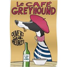 Grey Posters WHIBOS Le Café Greyhound 16x20 Print Poster 50.8x20cm