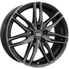 Car Rims MSW 24 Alloy Wheels in Matt Gun Metal Full Polished Set of 4 19x9 Inch ET29 5x120 PCD 72.56mm Centre