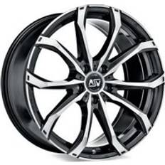 Car Rims MSW 48 Alloy Wheels In Gloss Black Full Polished Set Of 4 17x7.5 Inch ET40 5x114.30 PCD 73mm Centre Bore