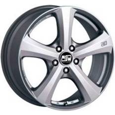 Car Rims MSW 19 Alloy Wheels in Full Silver Set of 4 17x7 Inch ET47 5x112 PCD 66.56mm Centre Bore Full