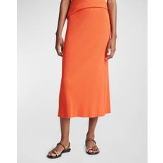 Orange Skirts Vince Ribbed Knit Midi Skirt