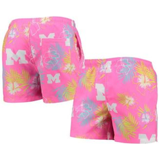 Pink Swimming Trunks Foco Men's Pink Michigan Wolverines Neon Floral Swim Trunks Pink