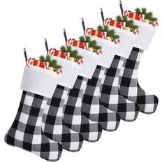 Black Stockings Tianci 6 Pack Christmas Buffalo Plaid Personalized Stocking