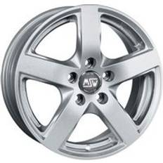 Car Rims MSW 55 Alloy Wheels in Full Silver Set of 4 17x7.5 Inch ET52.5 5x108 PCD 63.34mm Centre Bore