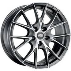 Car Rims MSW 25 Alloy Wheels In Matt Titanium Full Polished Set Of 4 - 18x9 Inch ET39 5x120 PCD, Silver