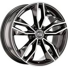 Car Rims MSW 71 Alloy Wheels In Gloss Dark Grey Full Polished Set Of 4 18x8 Inch ET40 5x110 PCD 65.06mm Centre Bore Gloss
