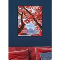 Orange Framed Art Freemans Makiko Samejima's Mount Fuji Cherry Blossom Framed Art