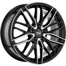 Car Rims MSW 72 Alloy Wheels In Black Full Polished Set Of 4 18x8 Inch ET40 5x110 PCD 65.06mm Centre Bore