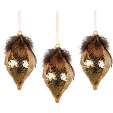 Gold Christmas Tree Ornaments Shatchi Teardrop Gold 14cm, 3 Decorations Christmas Tree Ornament